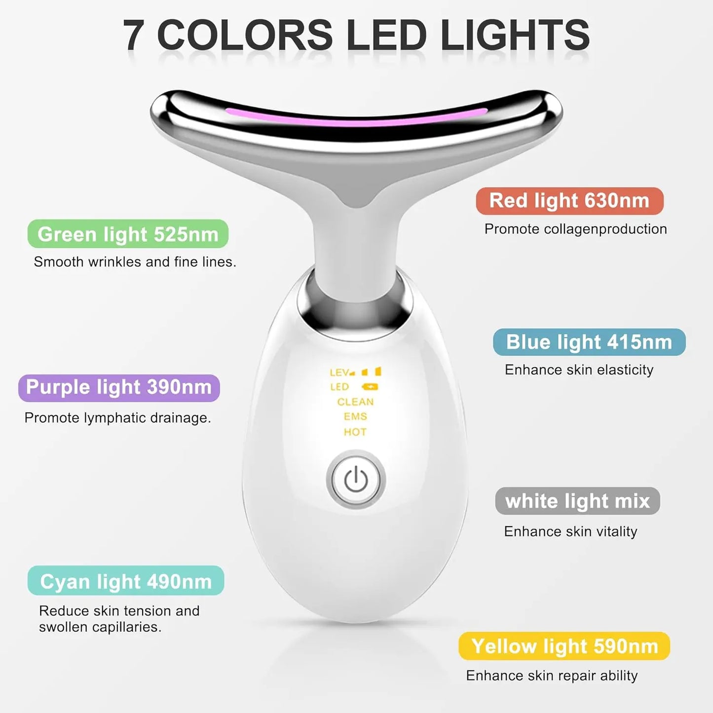 USB Face Massager EMS Photon Therapy Face Neck Lifting Beauty Tighten Device Thin Double Chin Remove Neck Lines Facial Massager