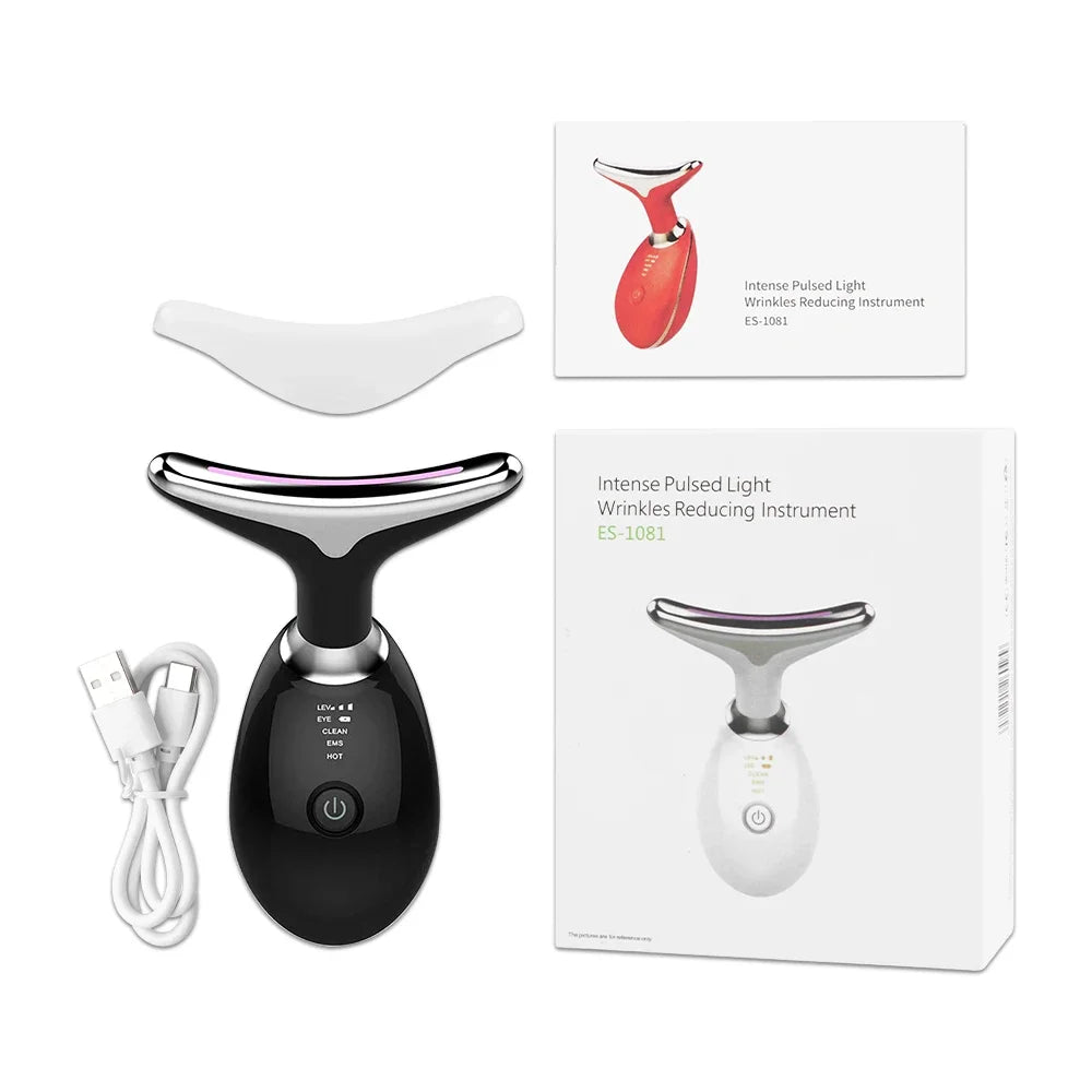 USB Face Massager EMS Photon Therapy Face Neck Lifting Beauty Tighten Device Thin Double Chin Remove Neck Lines Facial Massager