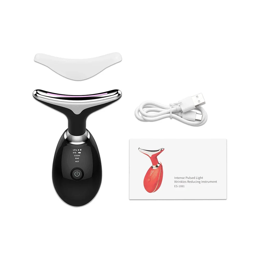 USB Face Massager EMS Photon Therapy Face Neck Lifting Beauty Tighten Device Thin Double Chin Remove Neck Lines Facial Massager