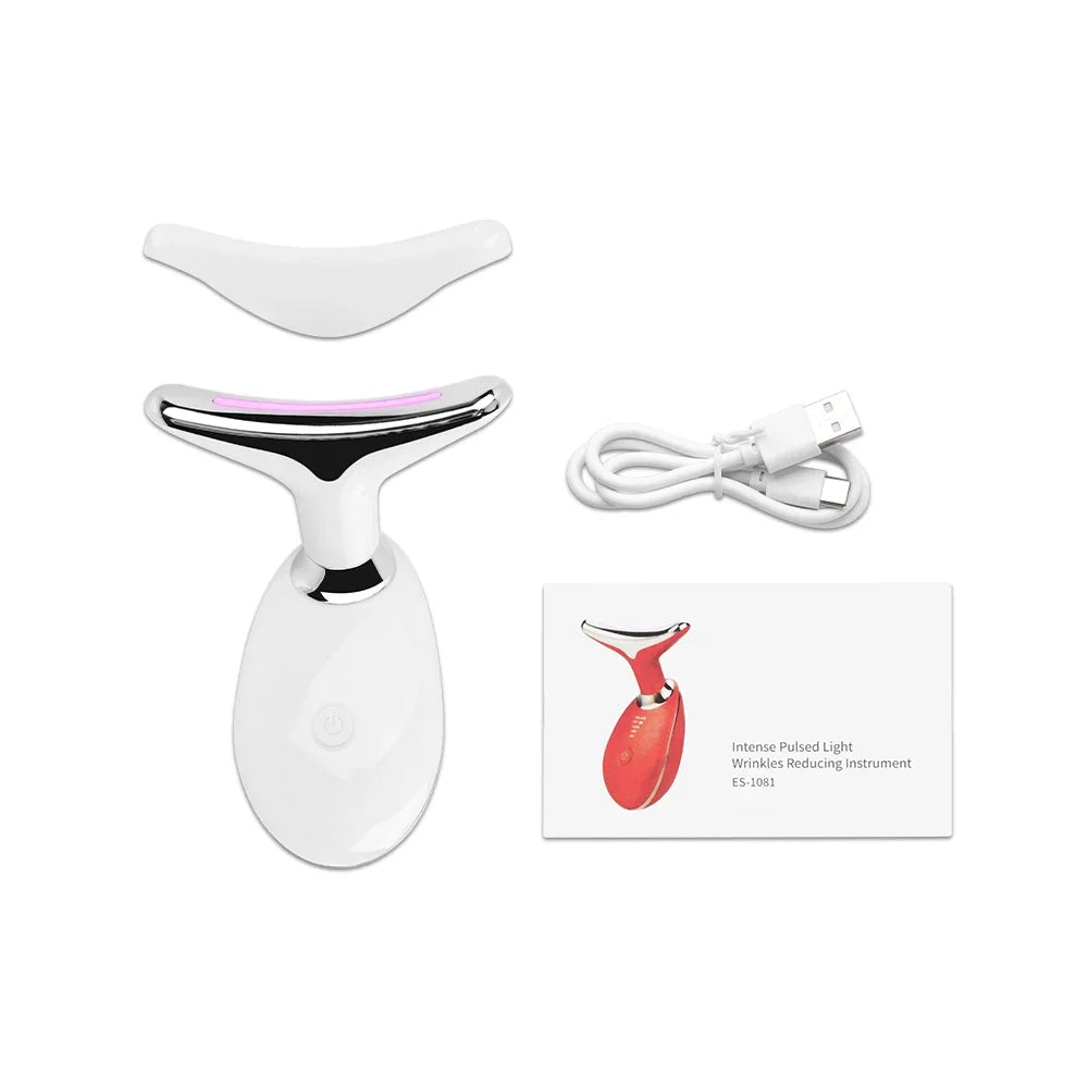 USB Face Massager EMS Photon Therapy Face Neck Lifting Beauty Tighten Device Thin Double Chin Remove Neck Lines Facial Massager
